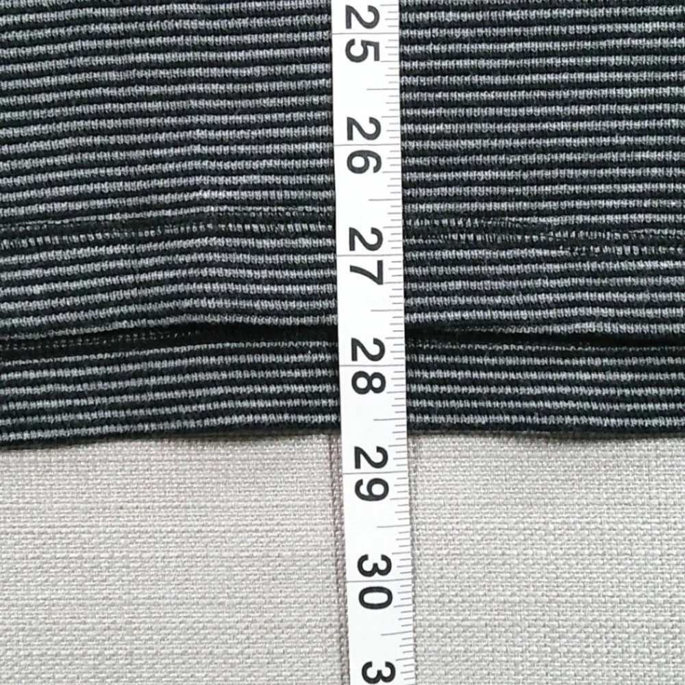 Banana Republic Henley Shirt Men's L Black Gray Striped Long Sleeve Cotton NEW